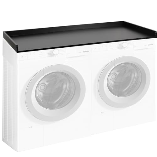 clicliet Washer Dryer Countertop, Laundry Countertop with Edge Rails, 27.5" Depth x 54" Washer and Dryer Covers for the top