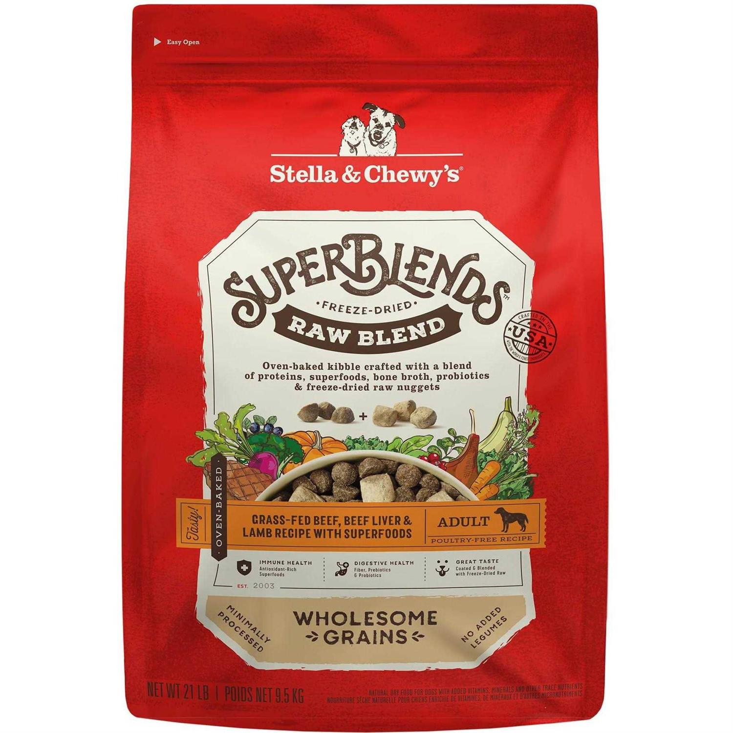 Stella &amp; Chewy's SuperBlends Raw Wholesome Grains Grass-Fed Beef - Pet Supplies online store