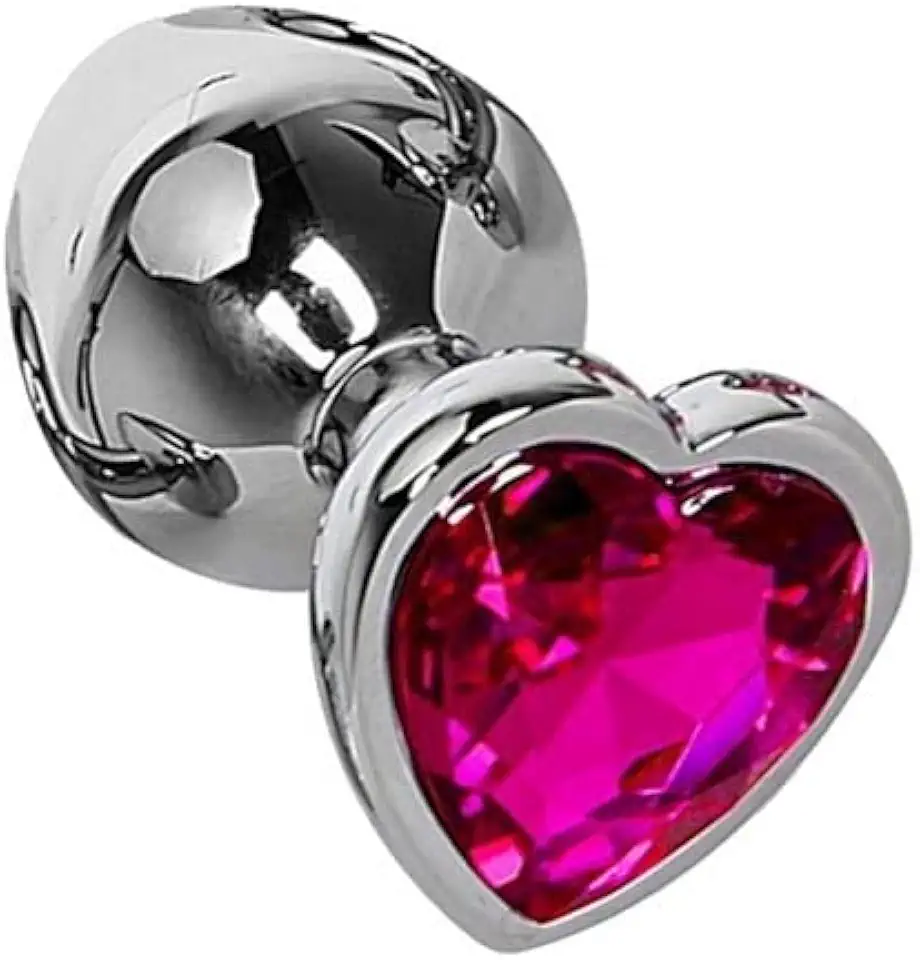 Anal Plug Heart Stainless Steel Crystal Anal Plug Removable Butt Plug Stimulator Anal Sex Toys Prostate Massager Dildo-Rose Red - Kansas Nuitrition