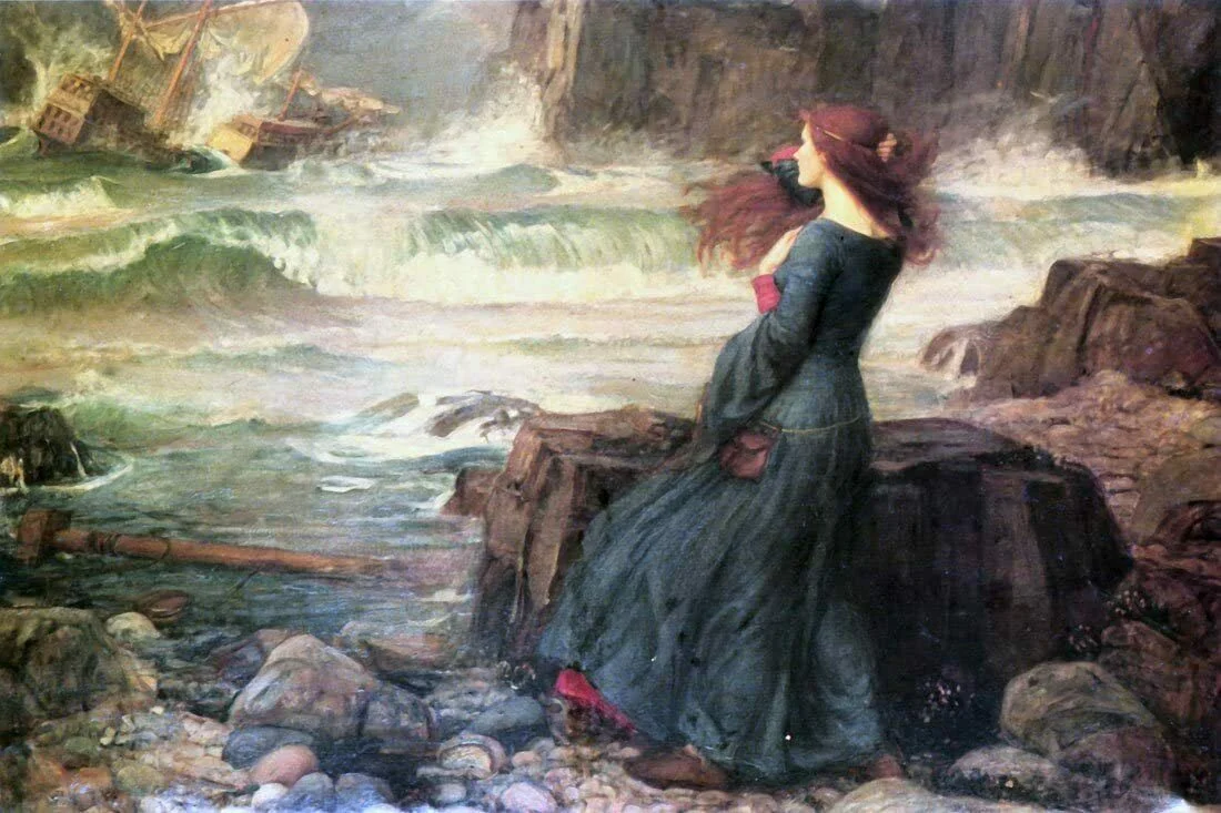 "Miranda The Tempest, Waterhouse - CANVAS OR WALL ART PRINT"