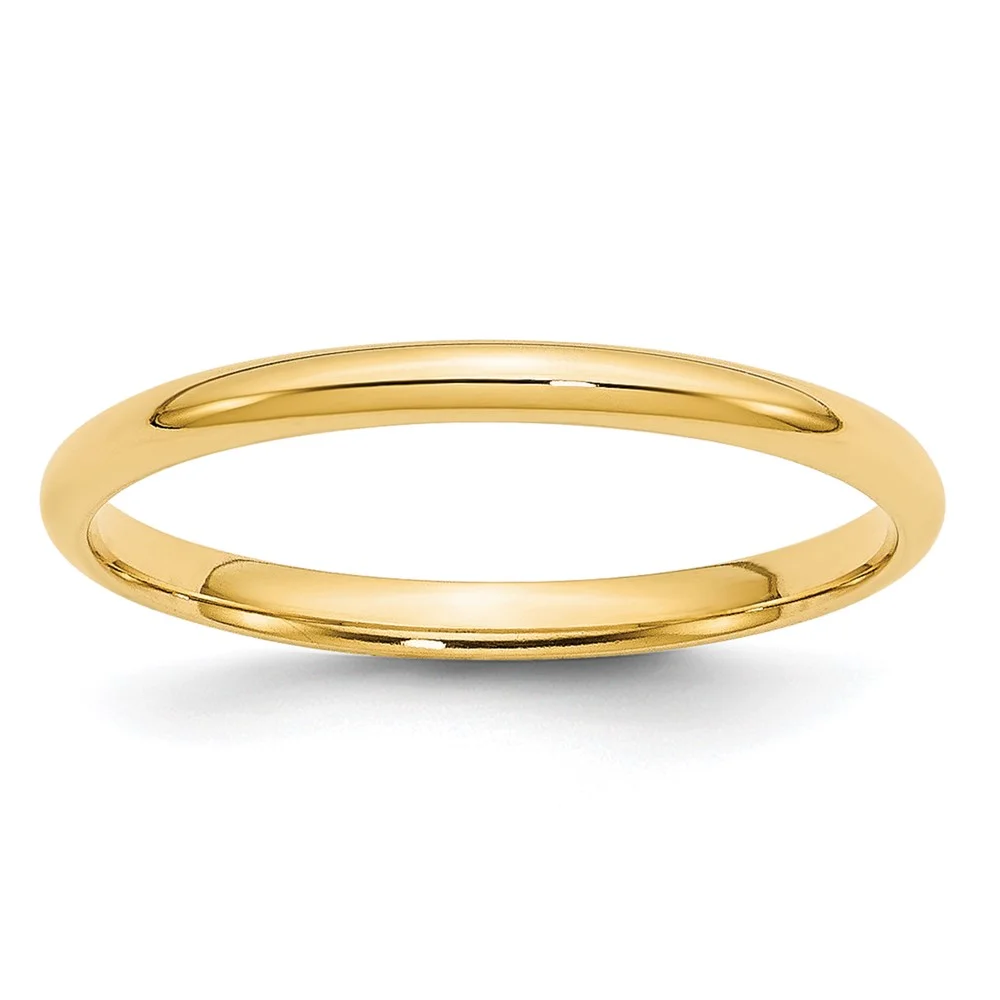 10k Yellow Gold 2mm Lightweight Comfort Fit Wedding Band Size 10 Q1CFL020-10 - Curated Treasures Market
