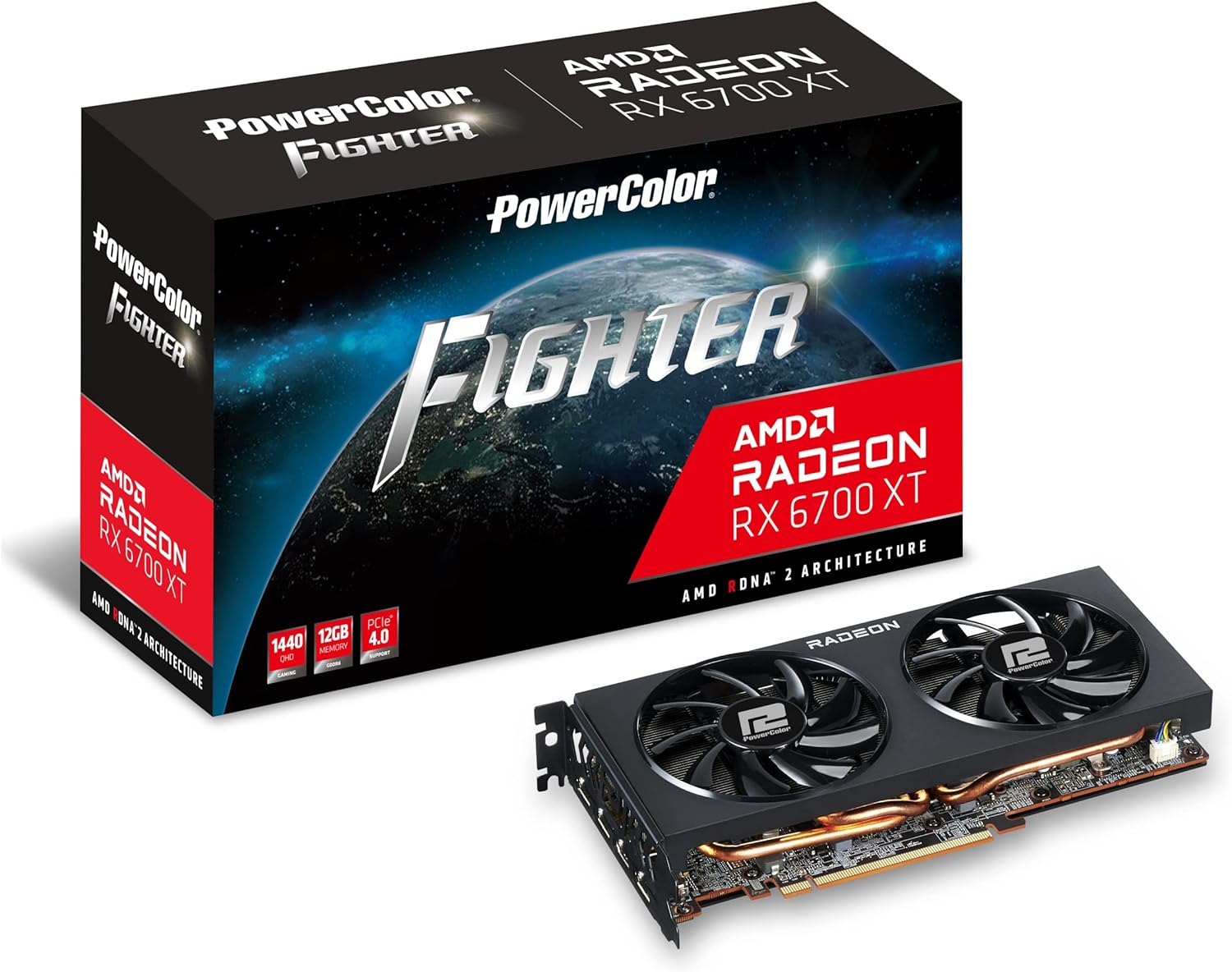 PowerColor Fighter AMD Radeon RX 6700 XT Gaming Graphics Card with 12GB GDDR6 Memory, Powered by AMD RDNA 2, Raytracing, PCI Express 4.0, HDMI 2.1