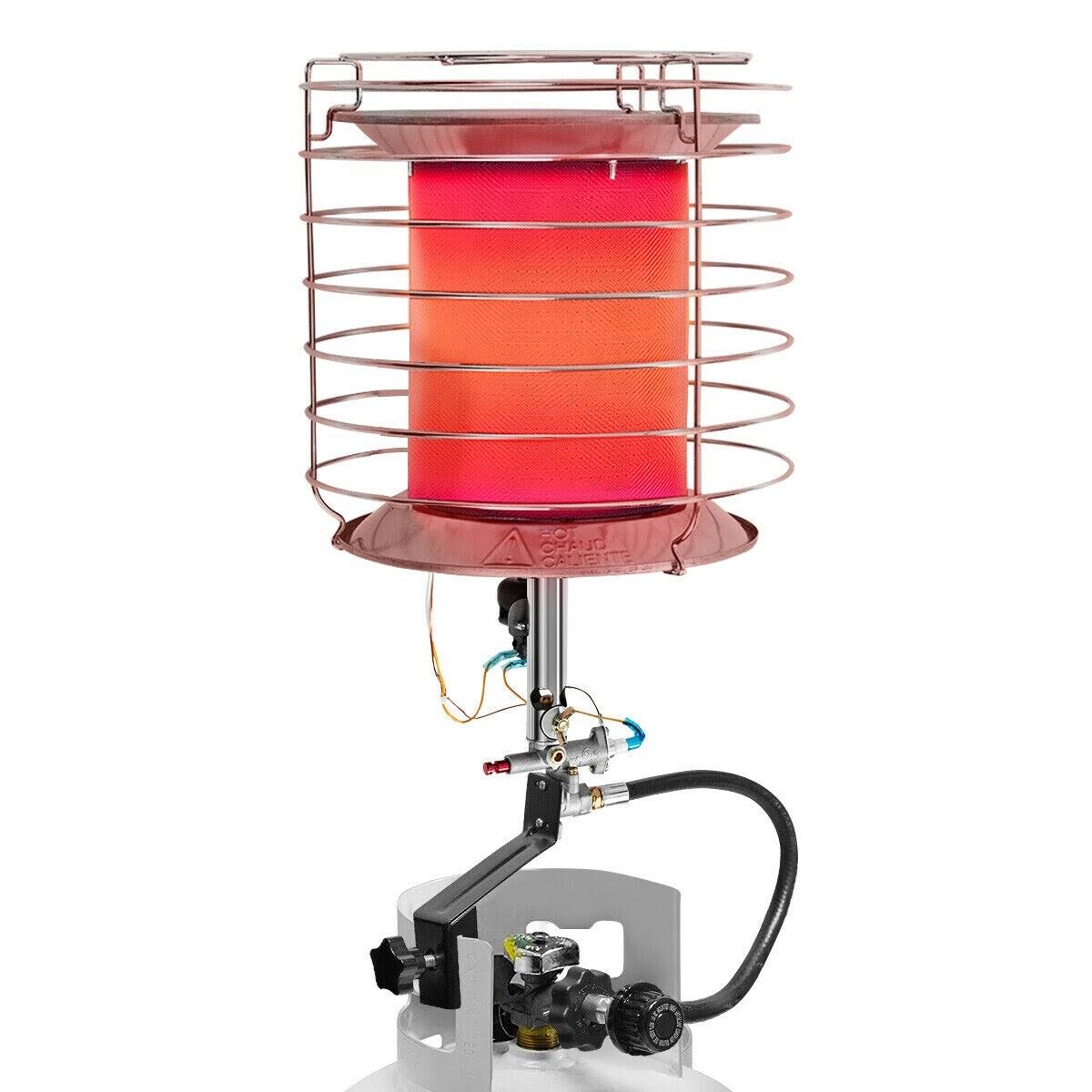 35,000-42,000 BTU 360 Degree Camping Top Propane Heater - Silver