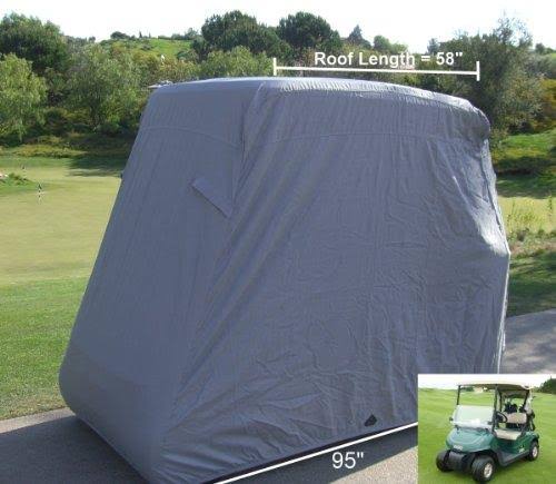 Deluxe 2 Passenger Golf Cart COVER, Fits E Z Go, Club Car, 2 Passenger and Yamaha G Model - Grey