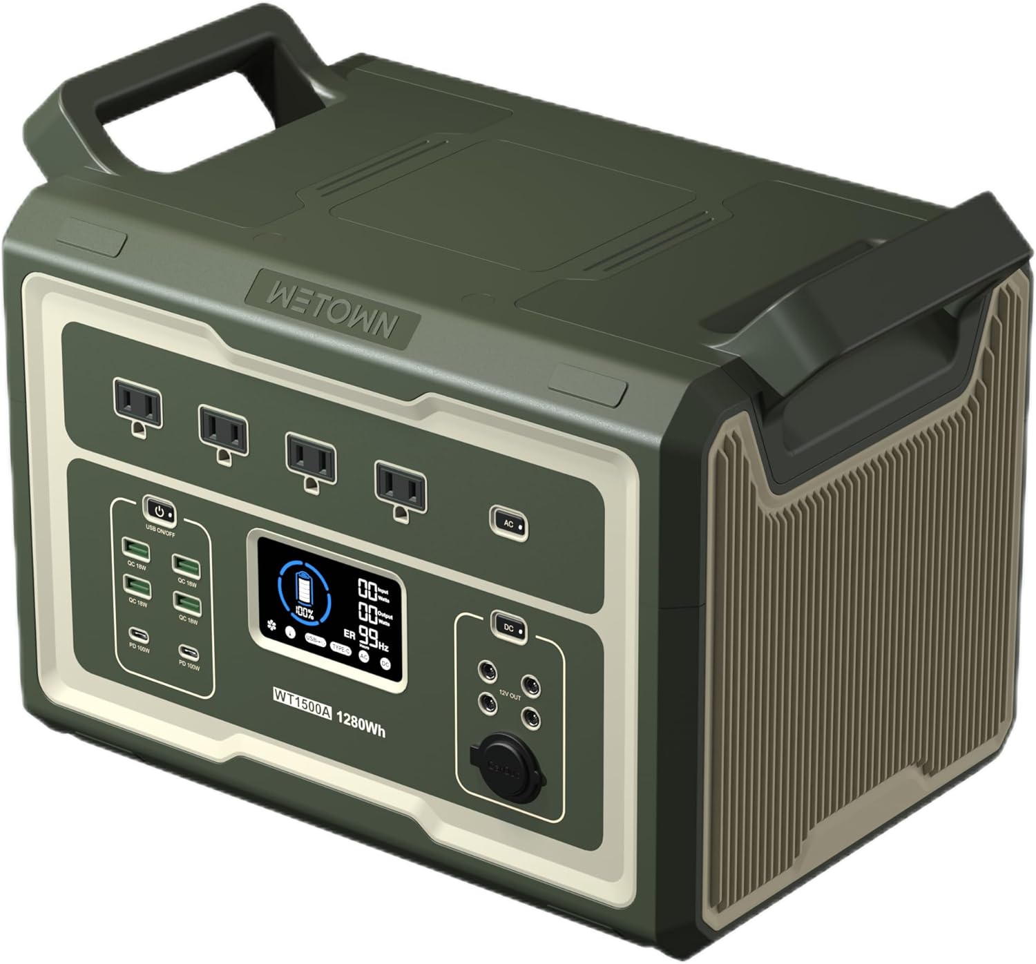 Power Station Solar Generator 1280Wh UPS Battery LiFePO4 Power Station Portable Solar Powered Generators - Smart Home Appliances