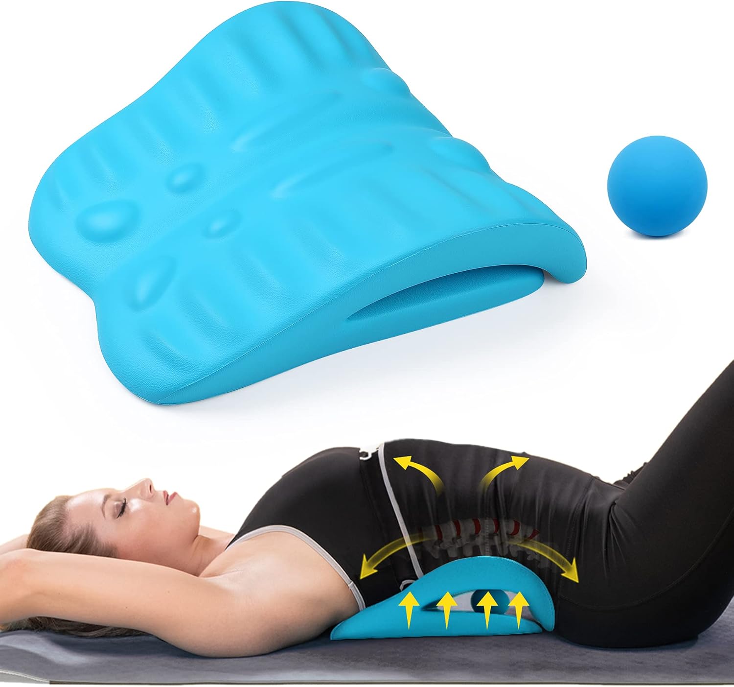 Back Stretcher for Back Pain Relief, Back Stretching Cushion, Chronic Lumbar Support Pillow Helps with Spinal Stenosis