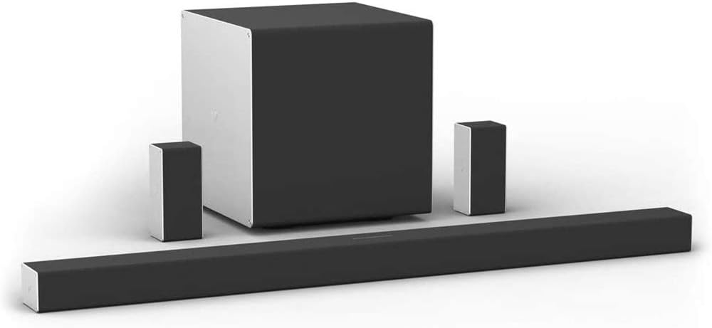 VIZIO 5.1.4 Premium Sound Bar with Dolby Atmos, DTS Virtual:X, Wireless Subwoofer, Rear Surround Speakers, Bluetooth, Voice Assistant Compatible