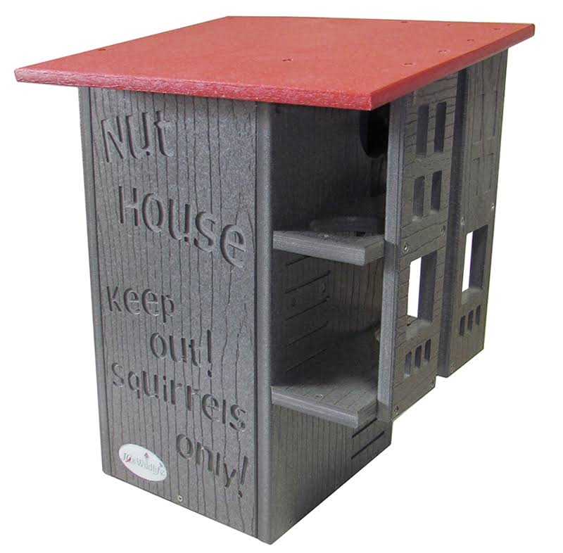 JCS wildlife Ultimate Squirrel House Nesting Box Gray/Cardinal Red