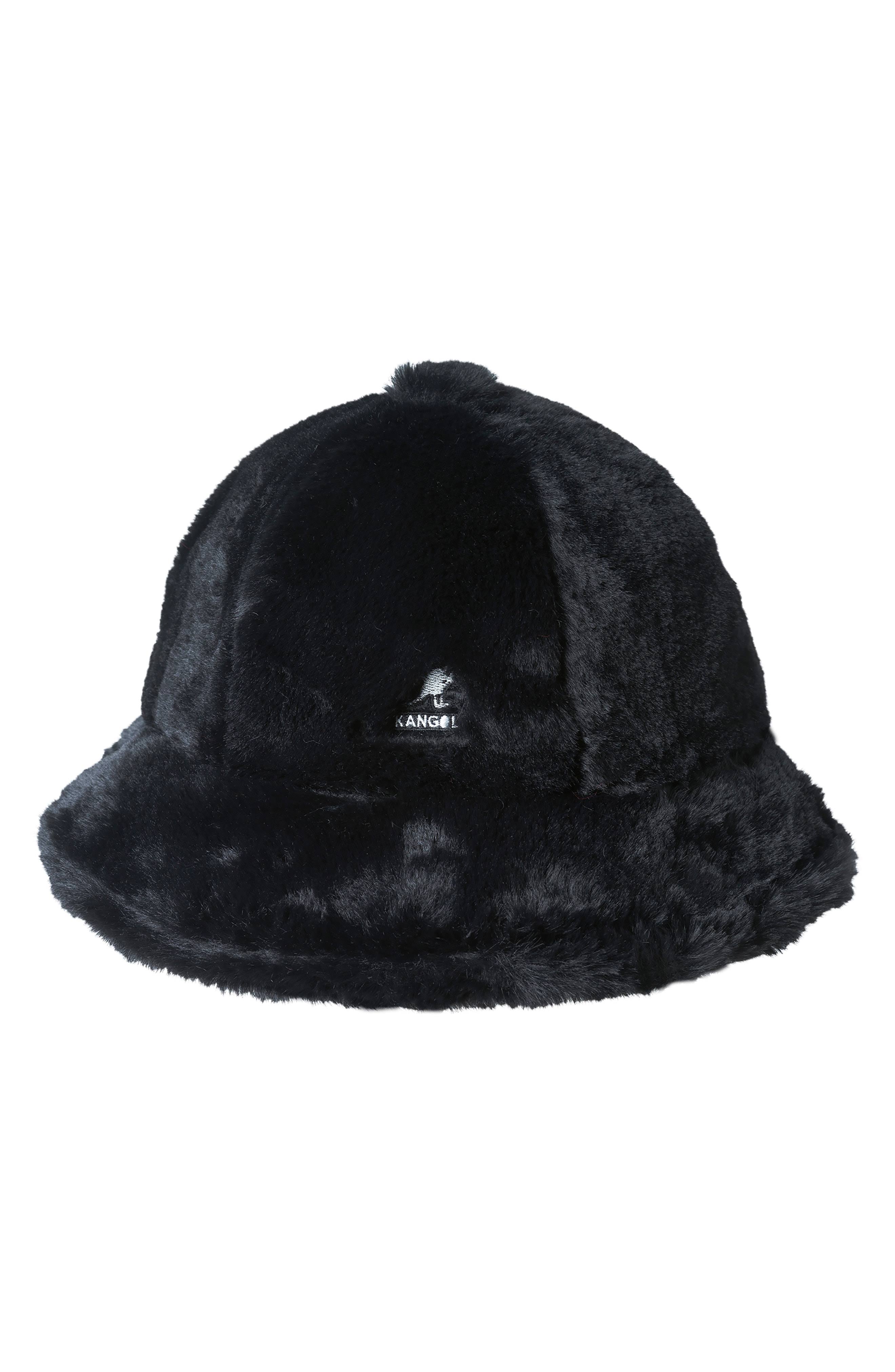 Kangol Faux Fur Casual Bucket Hat, Adult, Size: L, Black