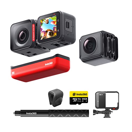 Insta360 ONE RS Twin Edition – Waterproof 4K 60fps Action Camera & 5.7K 360 Camera with Interchangeable Lenses, Stabilization, 48MP Photo, Active HDR