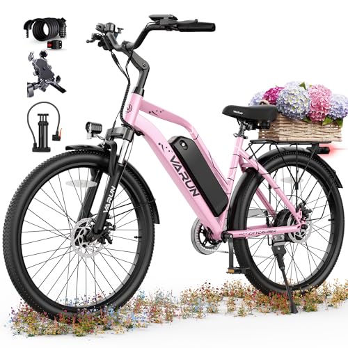 VARUN Electric Bike - 500W Electric Bicycle Up to 40Miles, 48V Removable Battery, Shock Absorber, 7-Speed and Dual Disc Brakes
