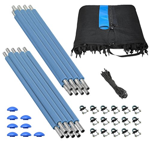 Machrus Upper Bounce Trampoline Safety Enclosure Set for 7.5 FT 10FT 12FT 13FT 14FT 15FT Frames - includes Net, Poles & Hardware