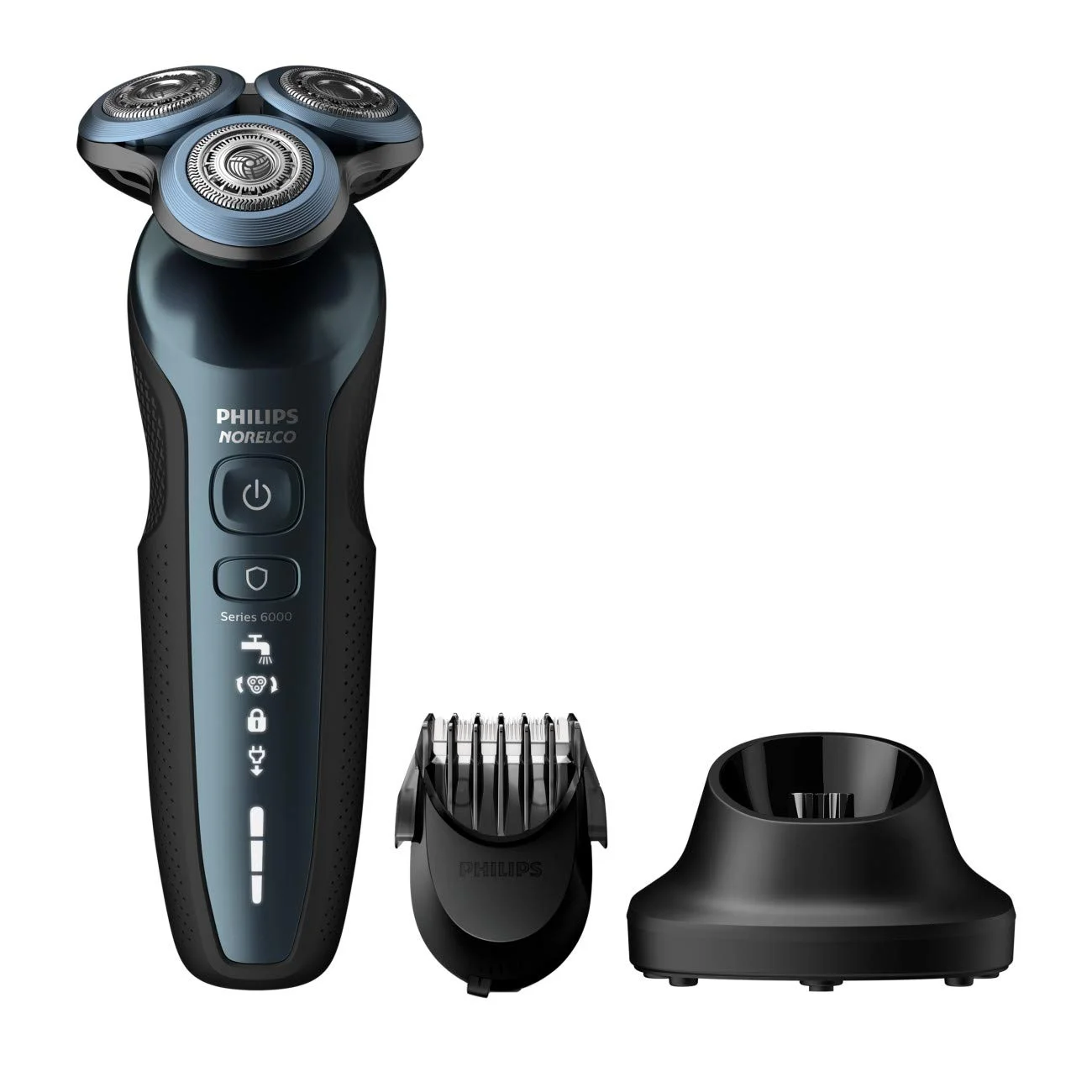Norelco Series 6000 CORDLESS Mens Shaver with MultiFlex Heads and All NEW Skin Guard Mode and Click-on Precision Beard Styler Trimmer and Charging