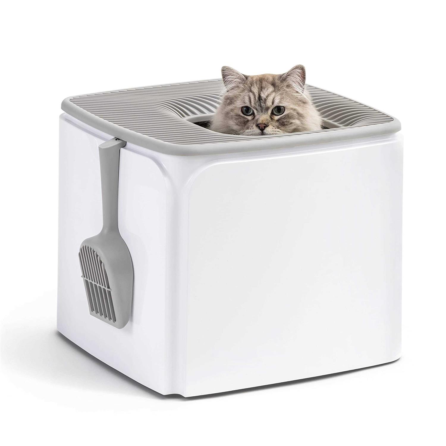 IRIS USA Premium Square Top Entry Cat Litter Box with Scoop - Pet Supplies online store