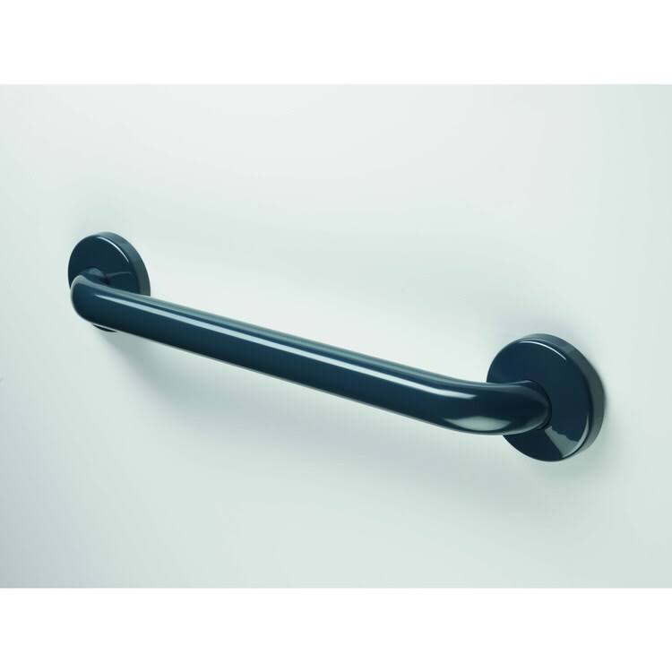Ponte Giulio Maxima Straight Vinyl Coated Grab Bar with Safety Grip and Cover Flange - 1 1/4 inch Diameter-Size:24 inch