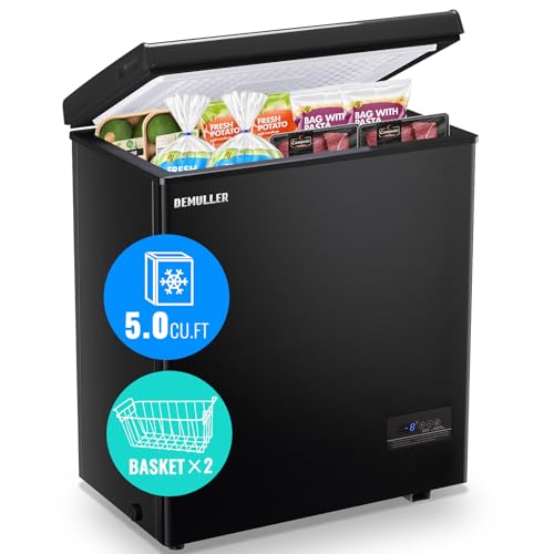 Deep Chest Freezers (Down to -12-50℉) with TWO Removable Baskets Freestanding DEMULLER Freezers