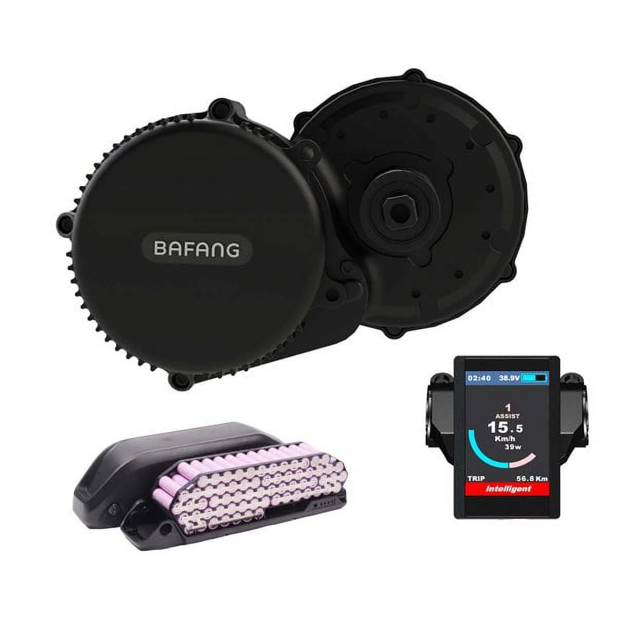 Bafang BBSHD Mid Drive Motor Kit 1000W Electric Bicycle Conversion Kits with 850C for Mountain Bike with 52V20AH Battery，1000w68mm Ebike Conversion