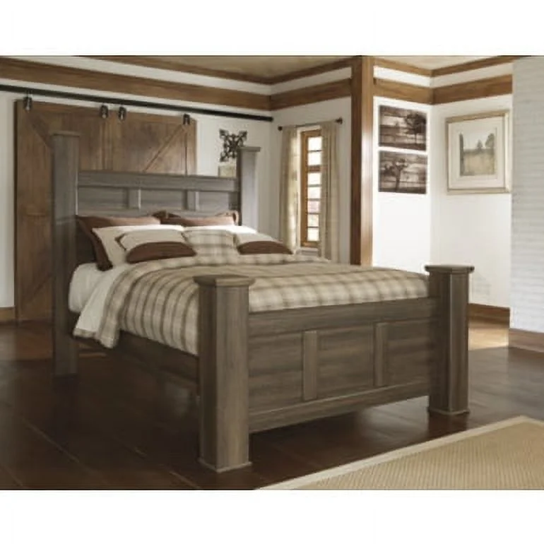 Signature Design by Ashley Juararo Poster Queen Bed in Dark Brown