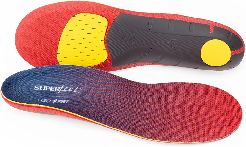 Superfeet Run Dynamic Cushion High Arch Shoe Insoles for Running Insole - Fiery Red - 9.5-11 Men / 10.5-12 Women - Kansas Nuitrition - HNZSDS