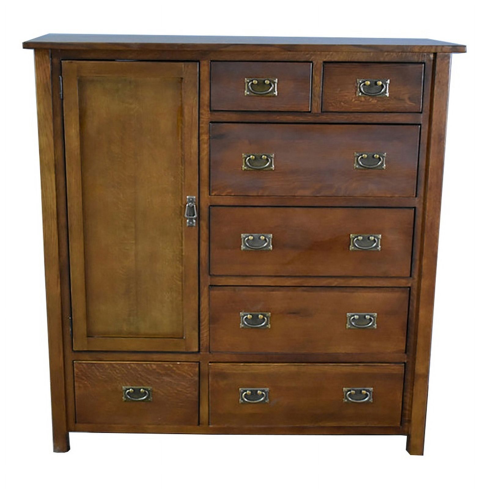 Crafters and Weavers Craftsman 2-Shelf Solid Wood Chest in Walnut