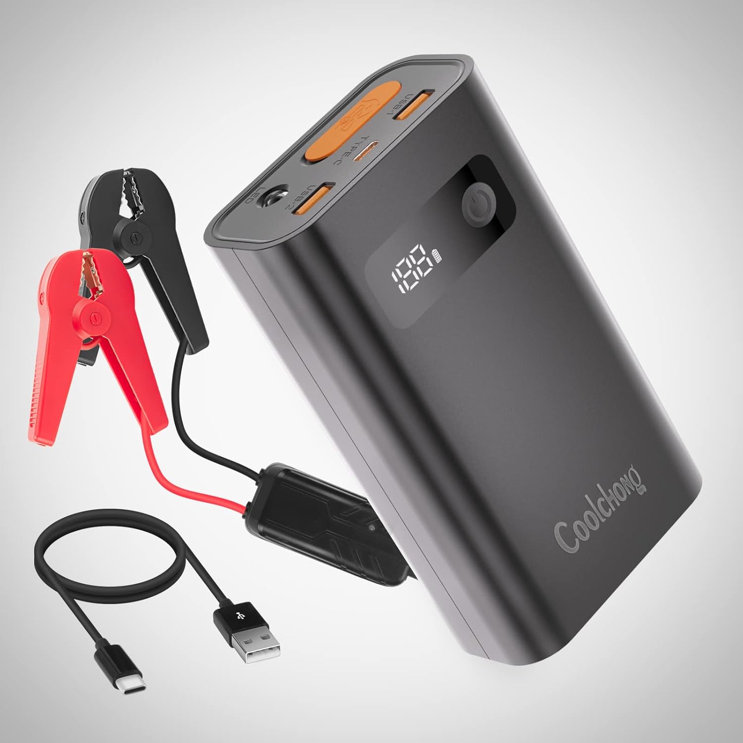 Portable Car Jump Starter, COOLCHONG Car Emergency Start Power with Power Bank and LED Light