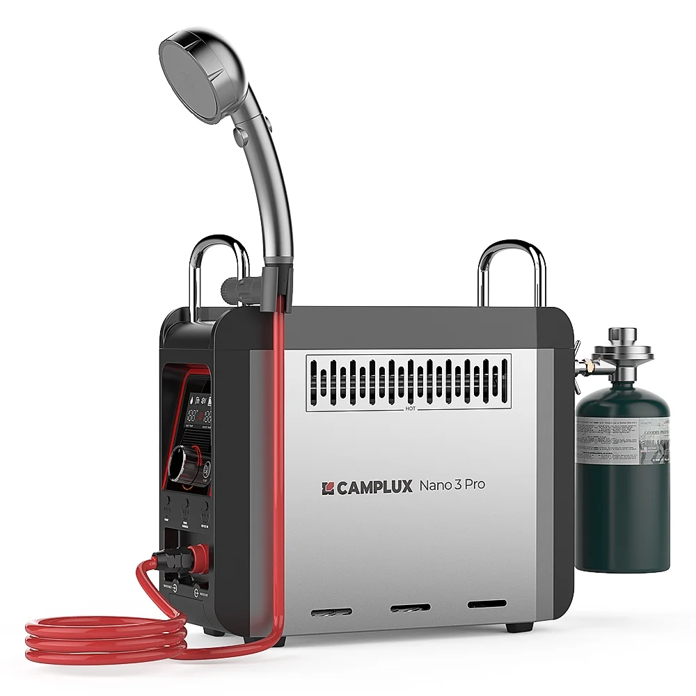 CAMPLUX 0.8 GPM 20,500 BTU Propane On-Demand Portable Tankless Outdoor Water Heater Nano 3 Pro - Radiant Selections