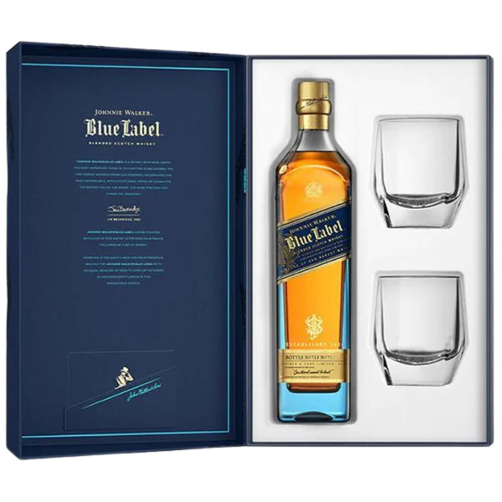 Johnnie Walker Blue Label Gift Set W/2 Glasses - Nestor Liquor