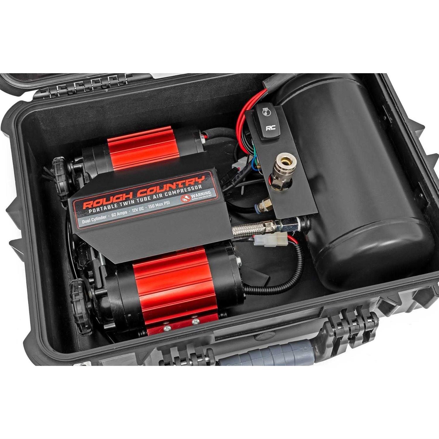 Rough Country Portable Twin Motor Air Compressor w/Carry Case RS208 - Sports Supplies Online Store