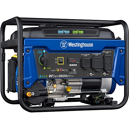 Westinghouse 4650 Peak Watt Portable Generator, RV Ready 30A Outlet, Gas Powered, CO Sensor