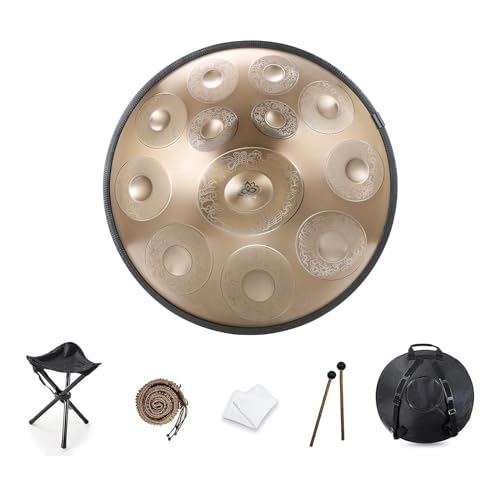 Handpan Drum 9/10/12 Notes 22 Inch Handpan Drum 432HZ/440HZ D minor, harmonic percussion for sound healing, personal meditation