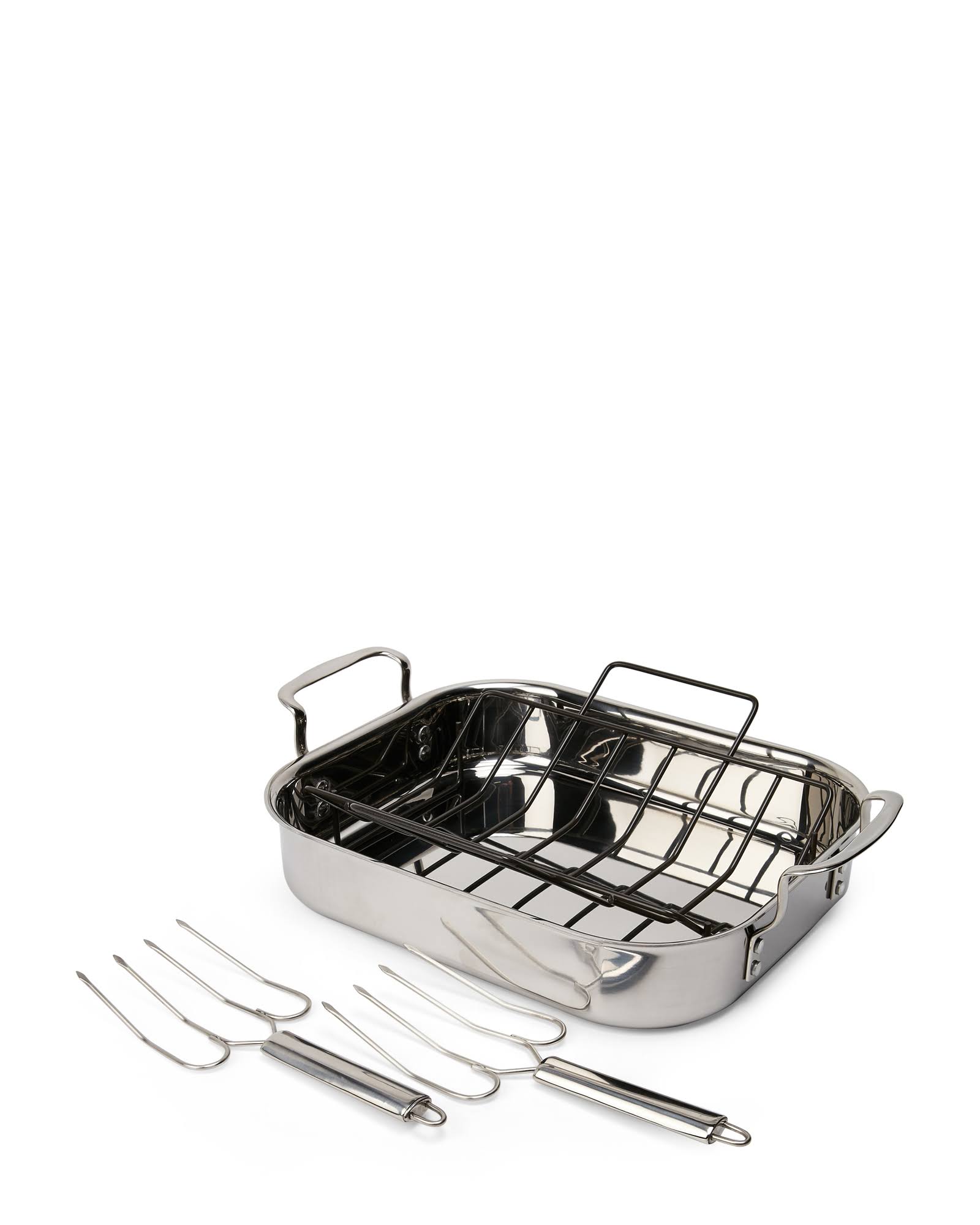 Calphalon Tri-Ply Stainless Steel 14x22 Roaster with Rack and Lifters