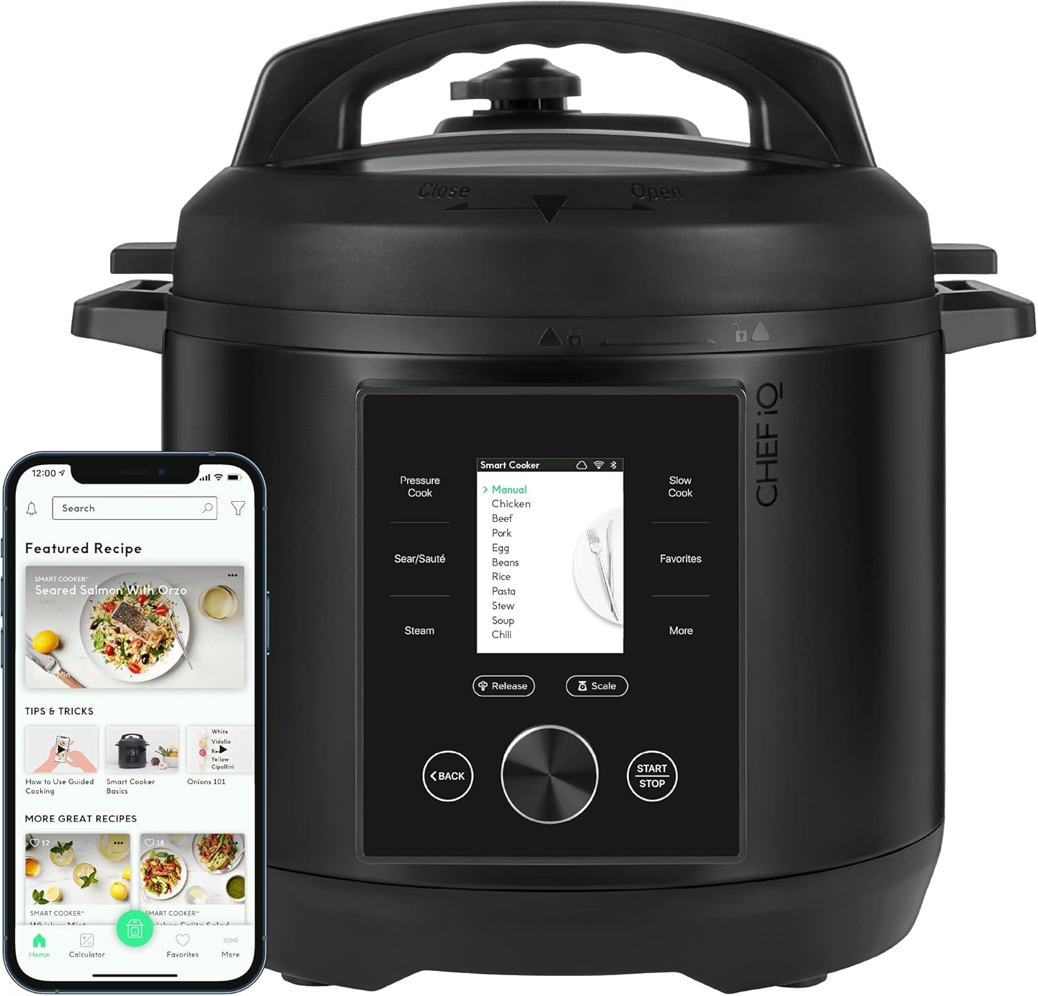 CHEF iQ Smart Pressure Cooker 10 Cooking Functions & 18 Features, Built-in Scale