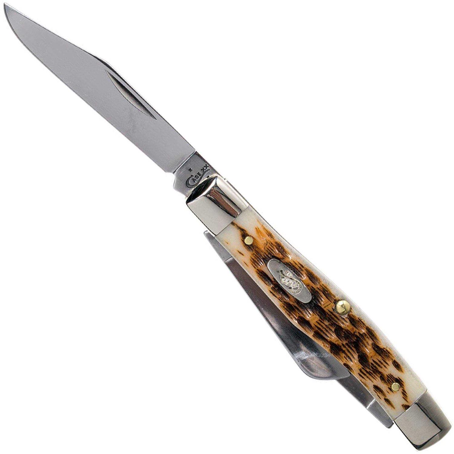 Case Pocket Knife Folding Medium Stockman Amber Bone 00079 - Sports Supplies Online Store
