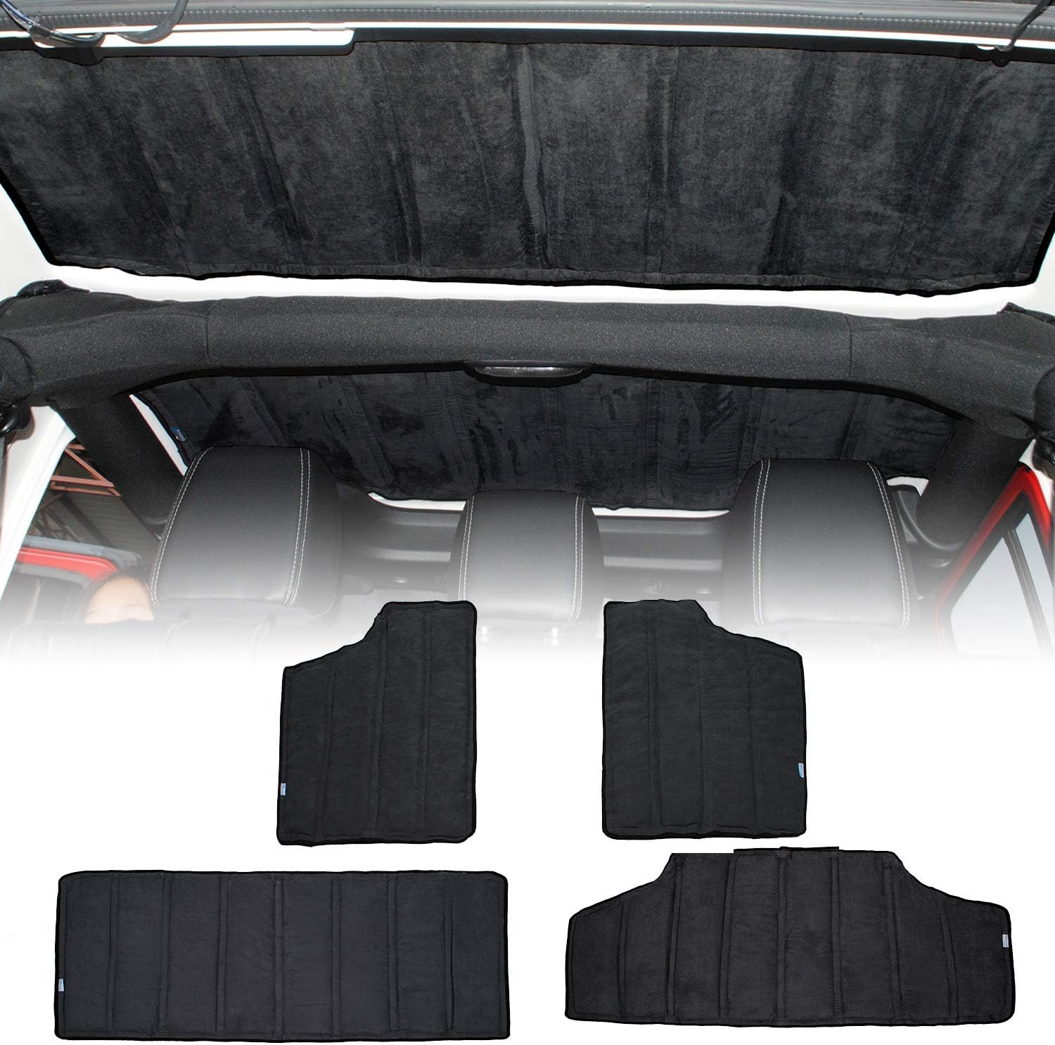 RT-TCZ For Jeep Wrangler JK Headliner Hardtop Heat Insulation Kit 4 Door Rear Window Ceiling Roof Insulation Cotton Kit Car Styling Accessories for