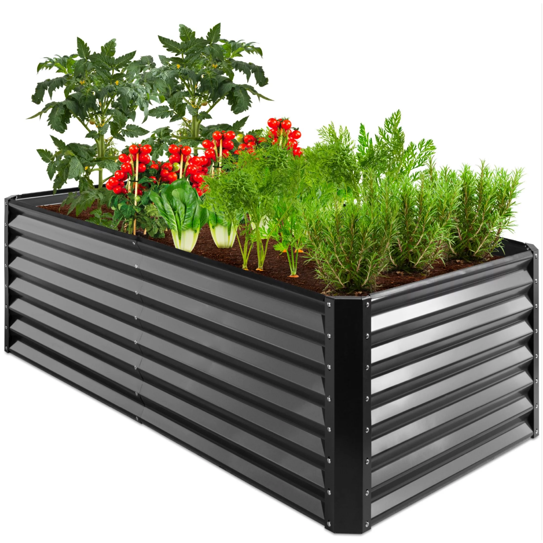 Best Choice Products 6x3x2ft Outdoor Metal Raised Garden Bed, Planter Box for Vegetables, Flowers, Herbs - Gray - Radiant Selections