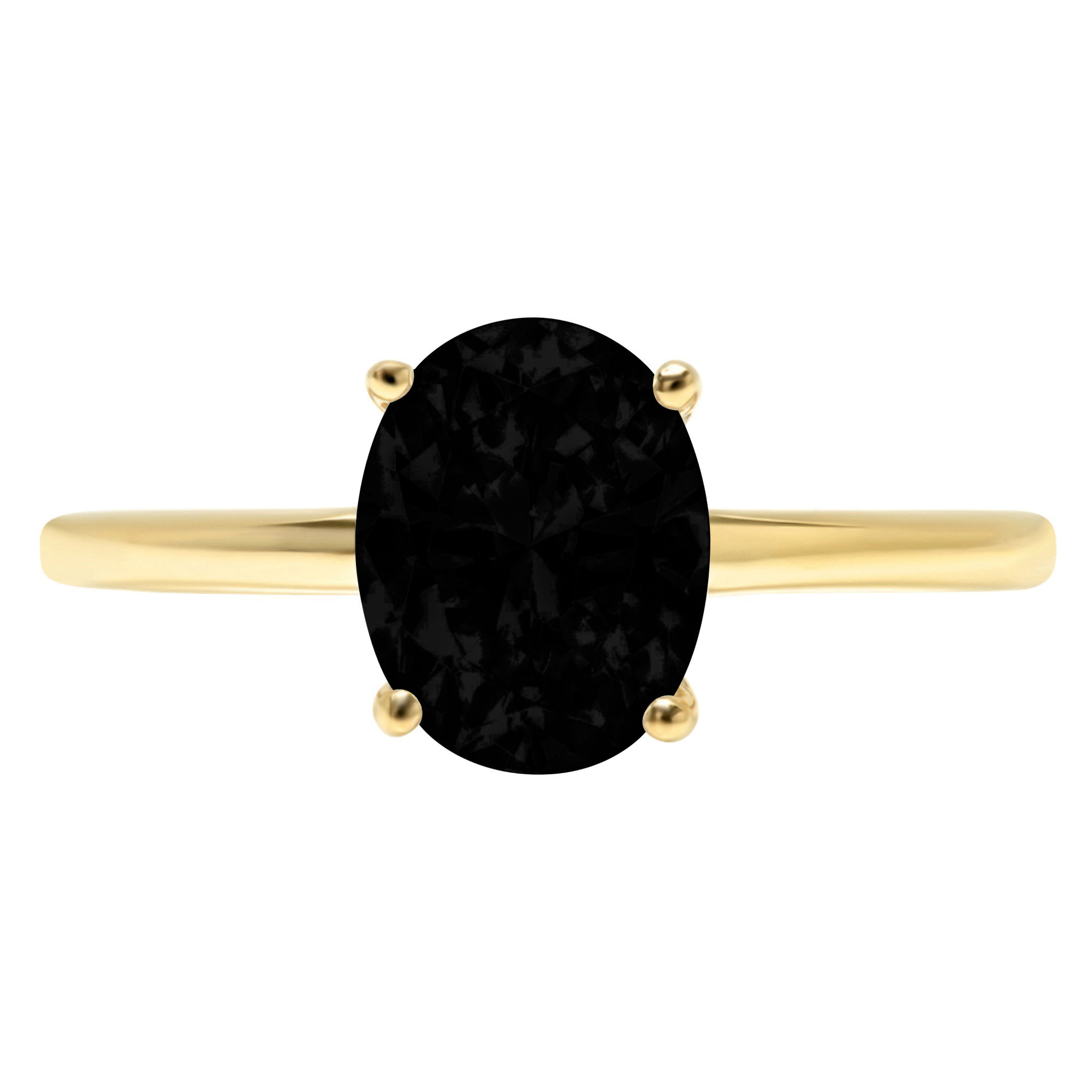 2.5ct oval cut black natural onyx 14k yellow gold anniversary engagement ring size 11