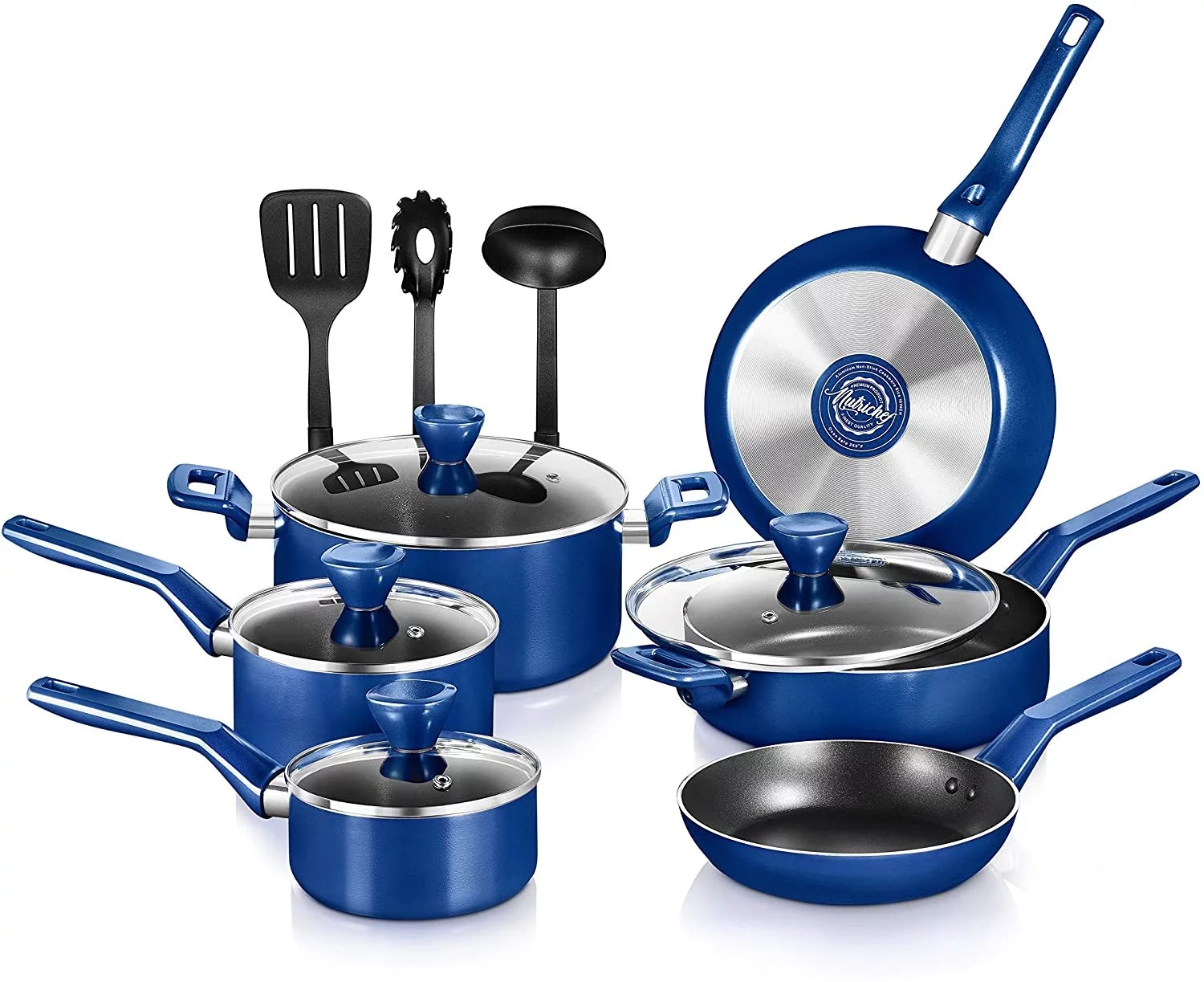 Kitchenware Pots & Pans - Stylish Kitchen Cookware Set, Non-Stick 13-Piece Set - Curated Treasures Market