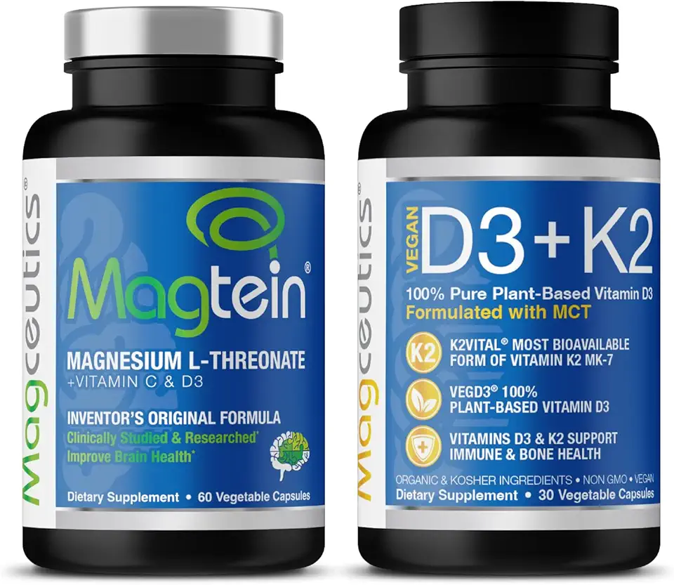 Magnesium L-Threonate and Vitamin D3 K2 Bundle - Kansas Nuitrition - HNZSDS
