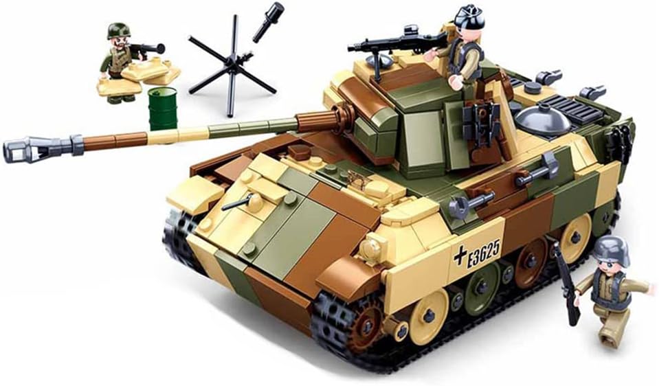 DAHONPA Panzer G Tank Army Building Block(725 PCS),WW2 Military Historical Collection Model with 3 Soldier Figures,Toys Gifts for Kid and Adult.