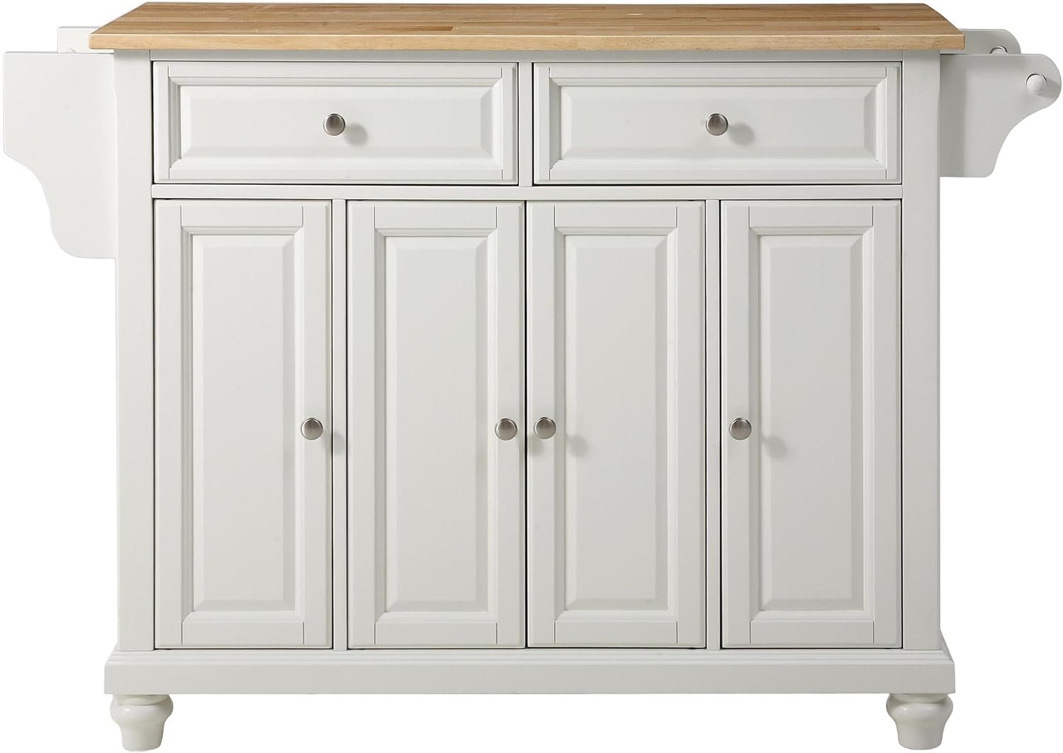 Crosley Furniture Cambridge Full Size Kitchen Island with Solid Black Granite Top, White
