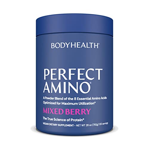 BodyHealth PerfectAmino Powder Mixed Berry (120 Servings) Best Pre/Post Workout Recovery Drink