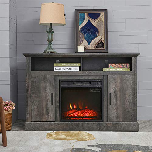PatioFestival Electric Fireplace TV Stand Entertainment Center Corner Fire Place Heaters Tv Console with Generic Rustic Furniture for TVs up to 42"