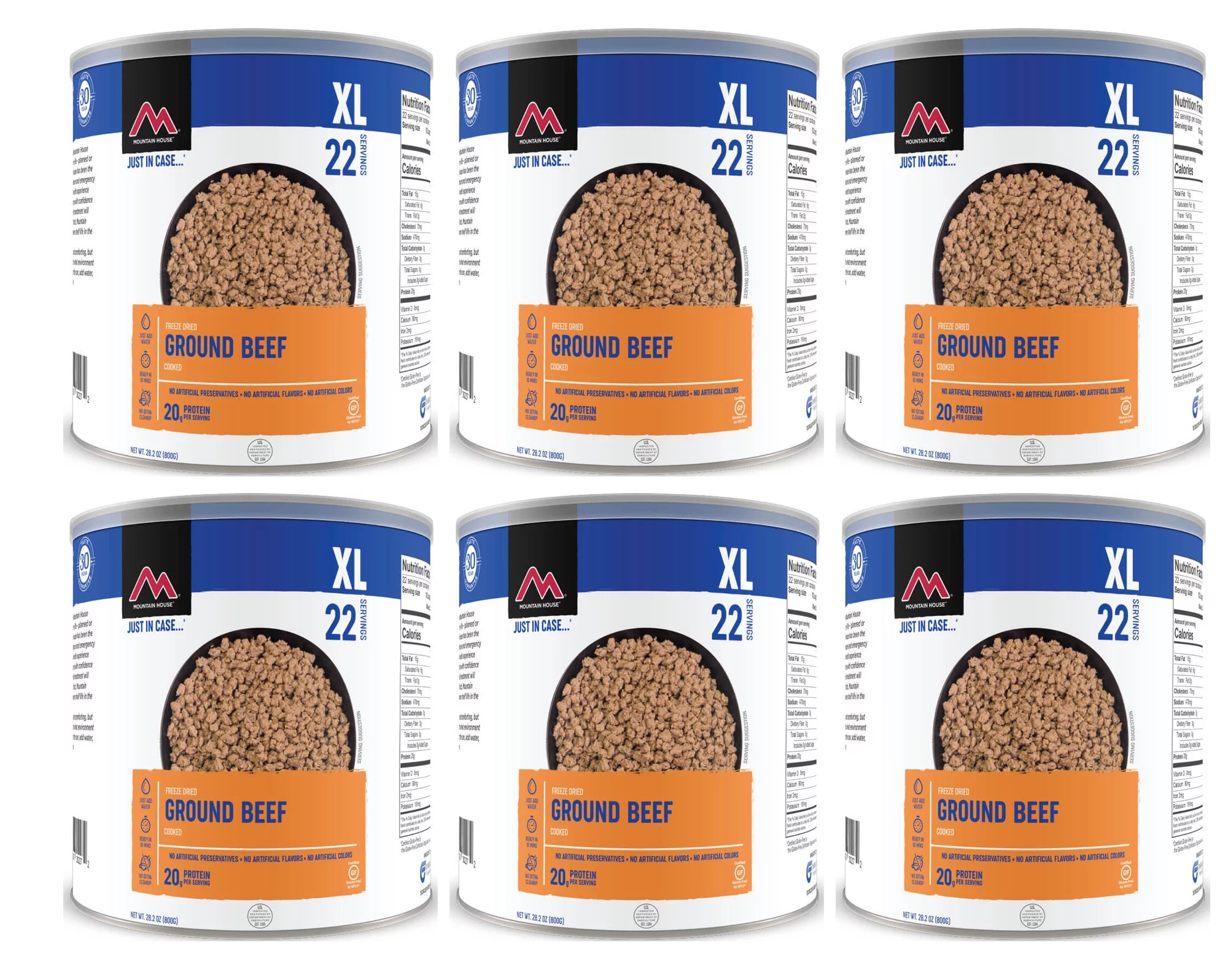 (6 Cans Pack) Mountain House Ground Beef Freeze Dried Food For Emergency Long Term Storage Food For Camping And Hiking ✅