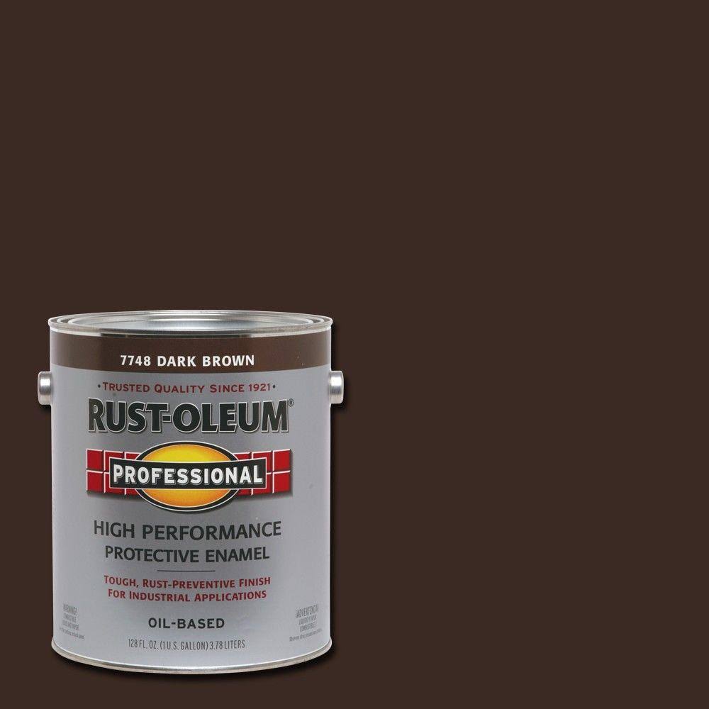 Rust-Oleum Professional 1 gal. High Performance Protective Enamel Gloss Dark Brown Oil-Based Interior/Exterior Industrial Paint