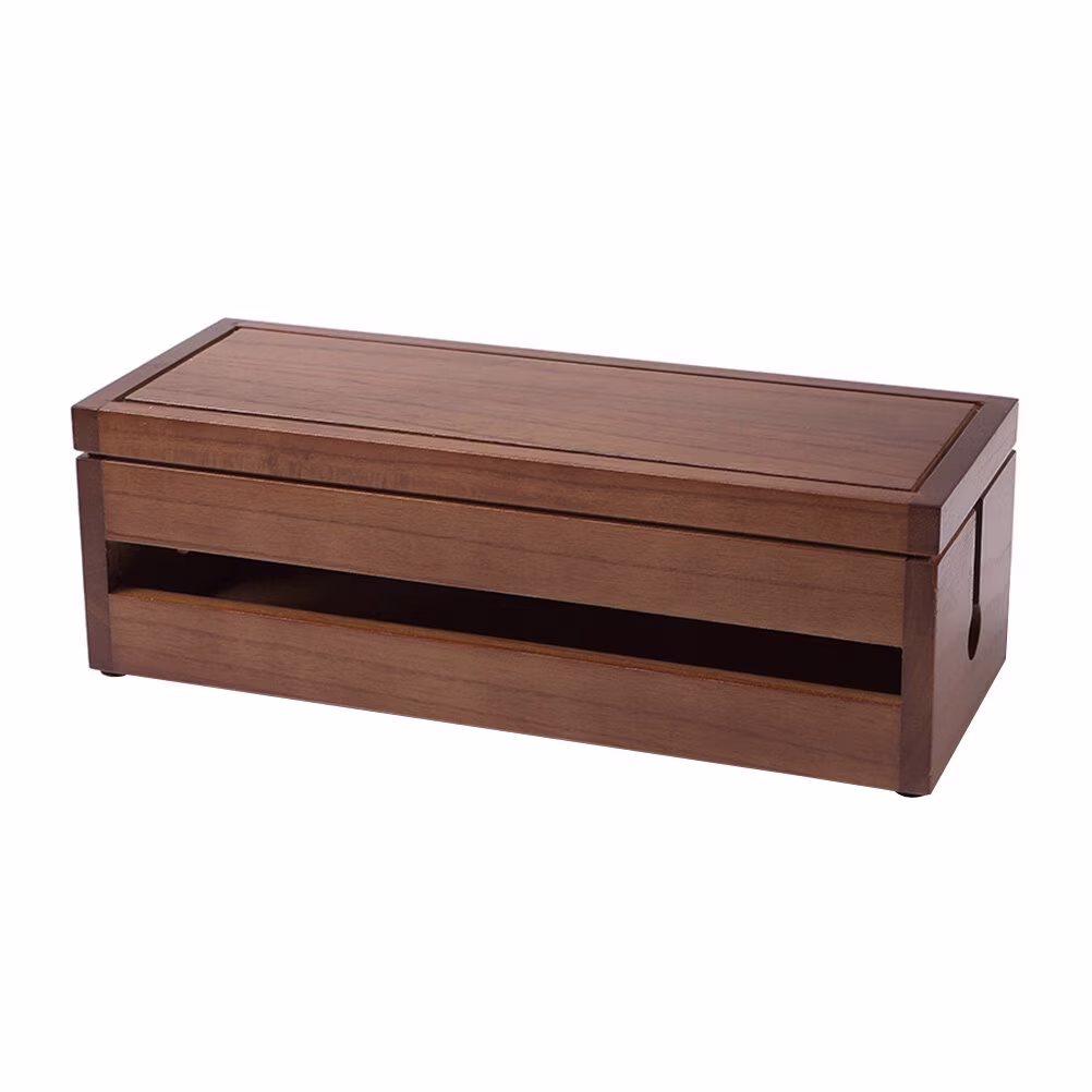Solid Wood Wiring Box Socket Organizer Electronics Cable The Wire Coffee