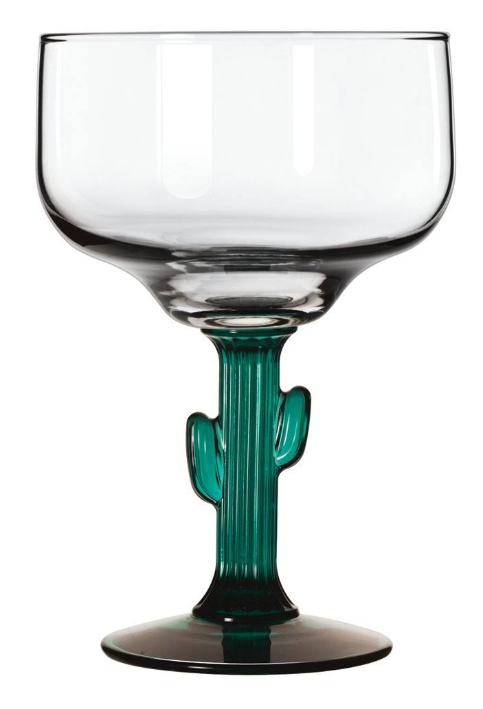 Libbey 3620JS Cactus Margarita Glass with Juniper Stem Set of 12, Multicolor
