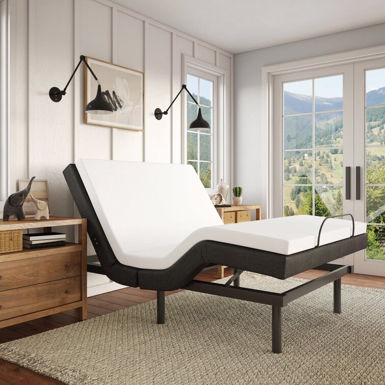 【Furniture】 Sleep 15" Massaging Zero Gravity Adjustable Bed with Wireless Remote