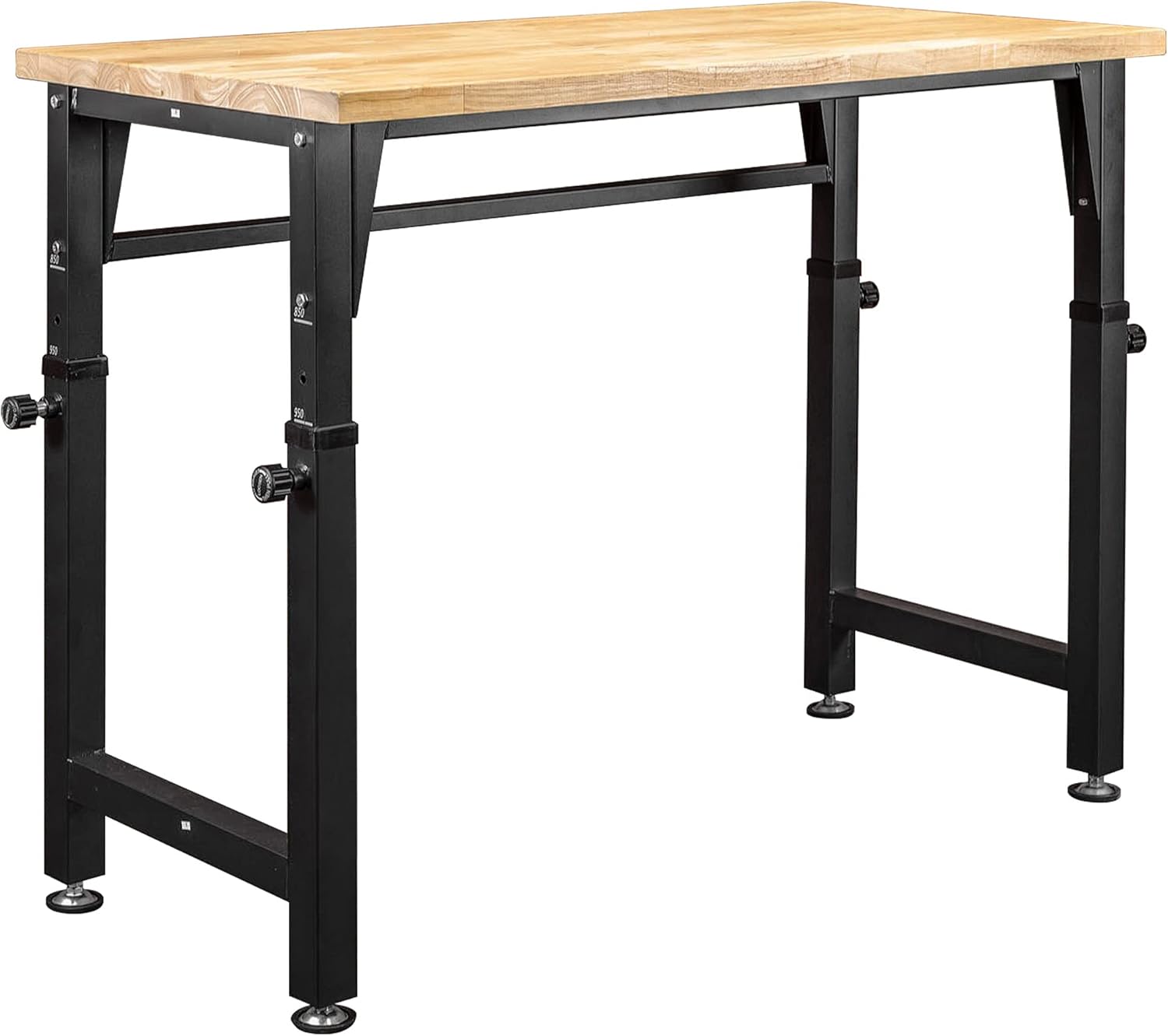 Allspace 48 Height-Adjustable Workbench, 2000 LBS Load Capacity Rubber Wood Top Work Table