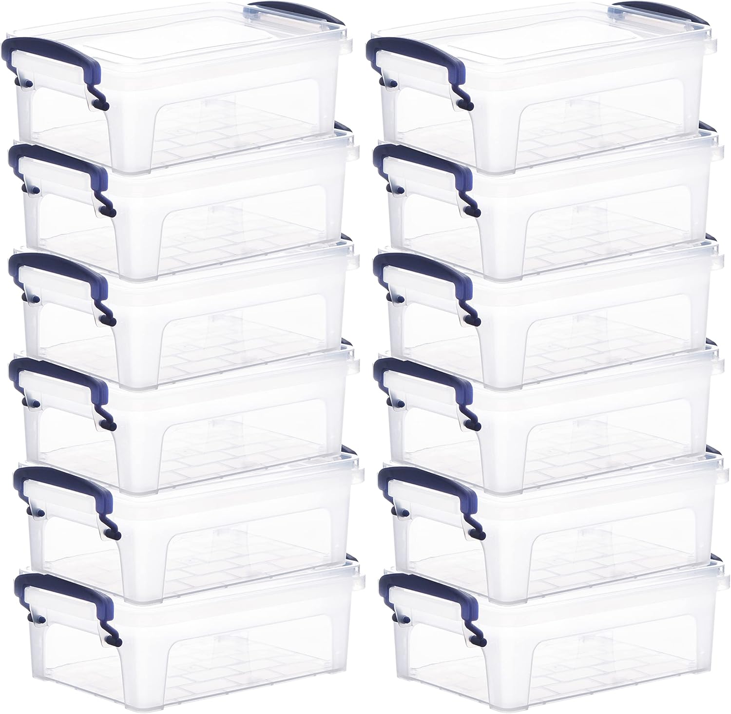 Superio Clear Plastic Storage Bins with Lids, Stackable Storage Boxes for Home, Garage, or Dorm- Container for Accessories, Food, Toys, and Cloths