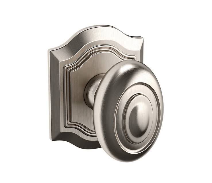 Baldwin Estate Knob R027 Rose Privacy Set 2-3/8x22 BS Satin Nickel